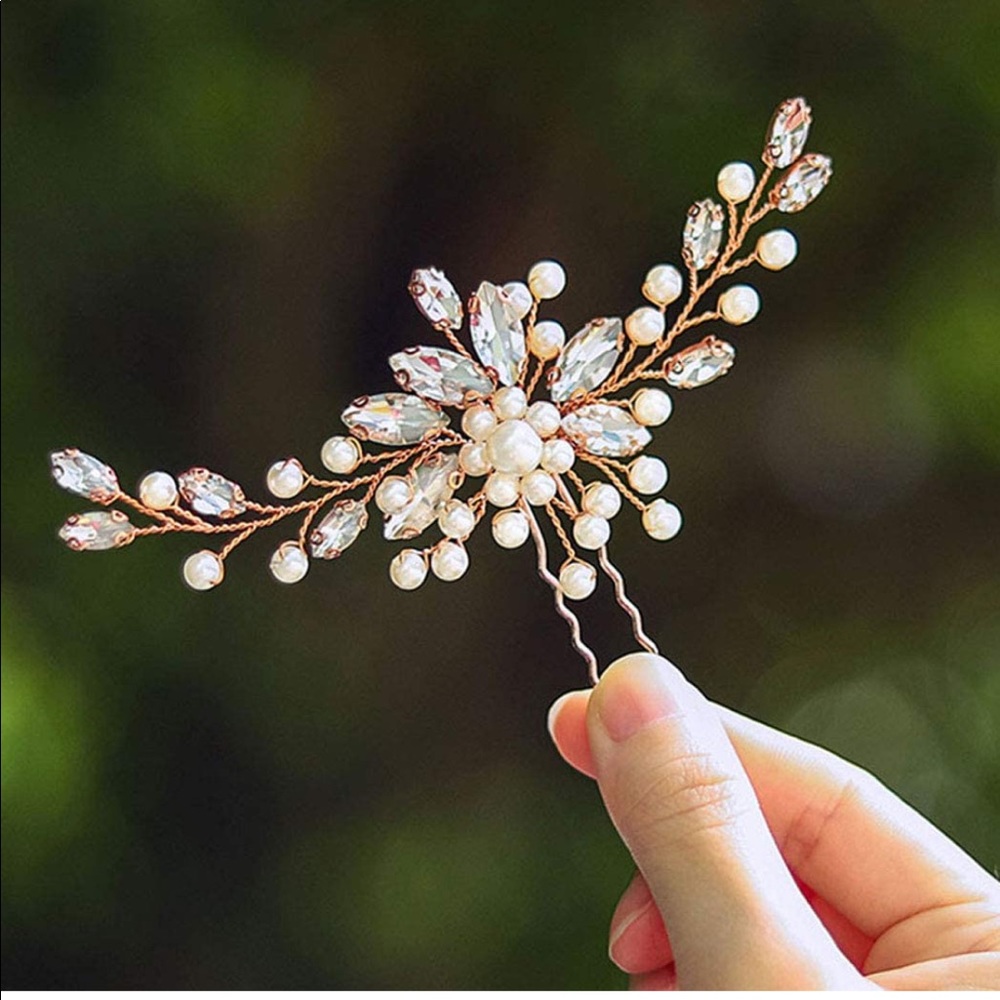 Bride wedding crystal hair pin